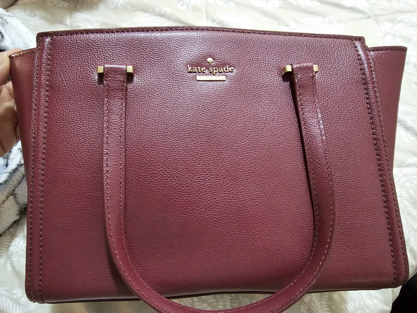 Kate Spade Burgundy Leather Satchel #cleanout