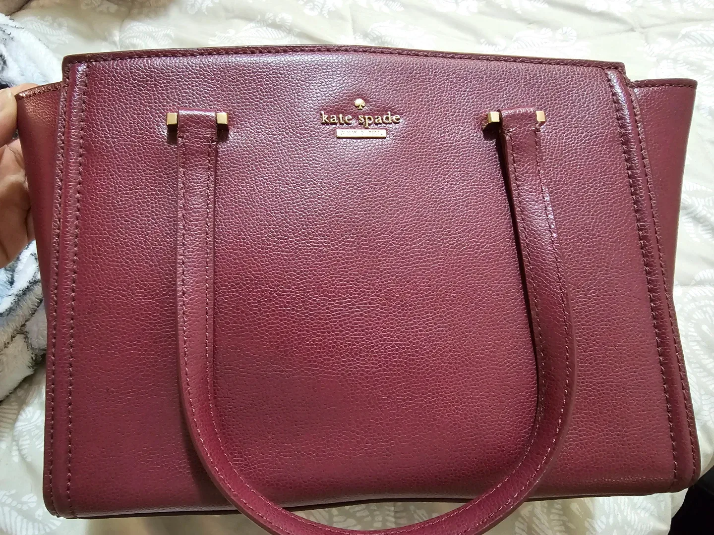 Kate Spade Burgundy Leather Satchel #cleanout