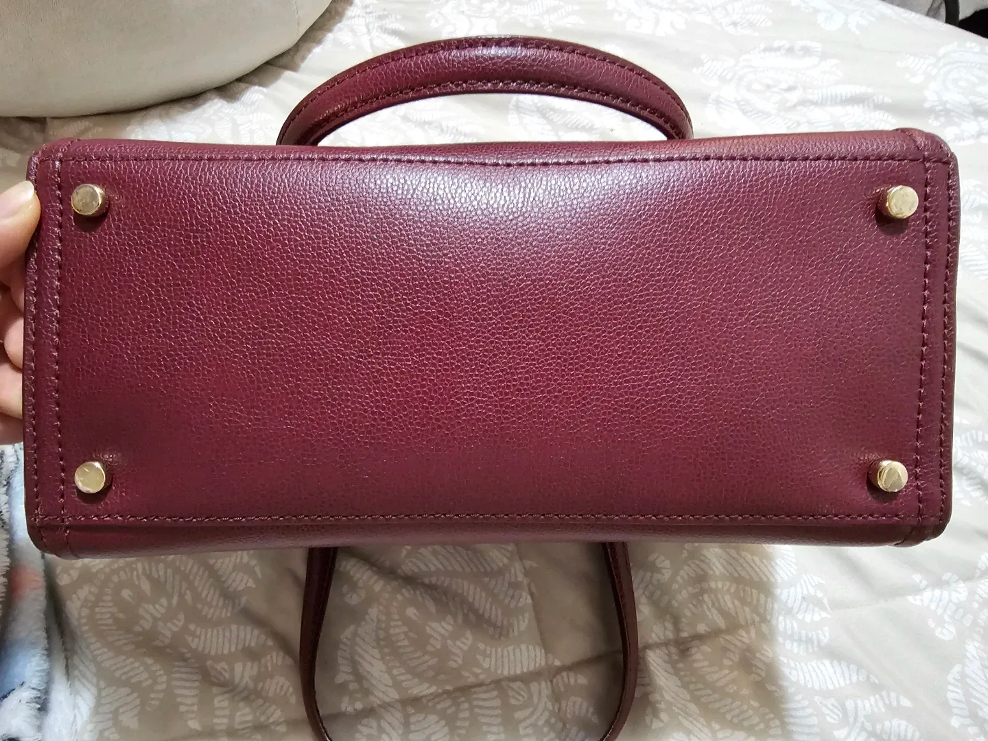 Kate Spade Burgundy Leather Satchel #cleanout image indicator(3)