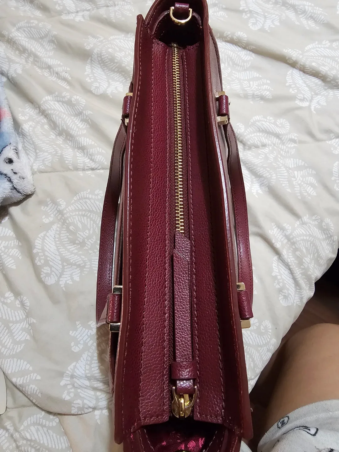 Kate Spade Burgundy Leather Satchel #cleanout image indicator(6)