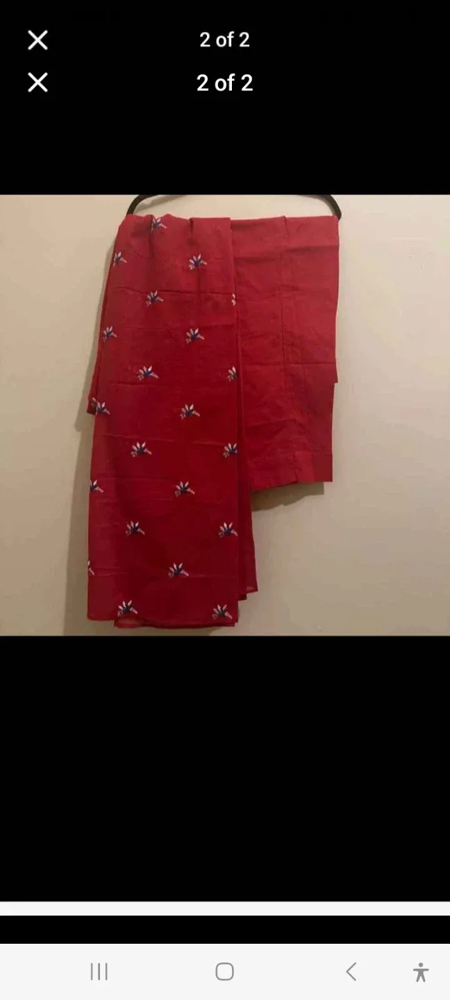 Red Embroidered Kurti Suit Set image indicator(2)