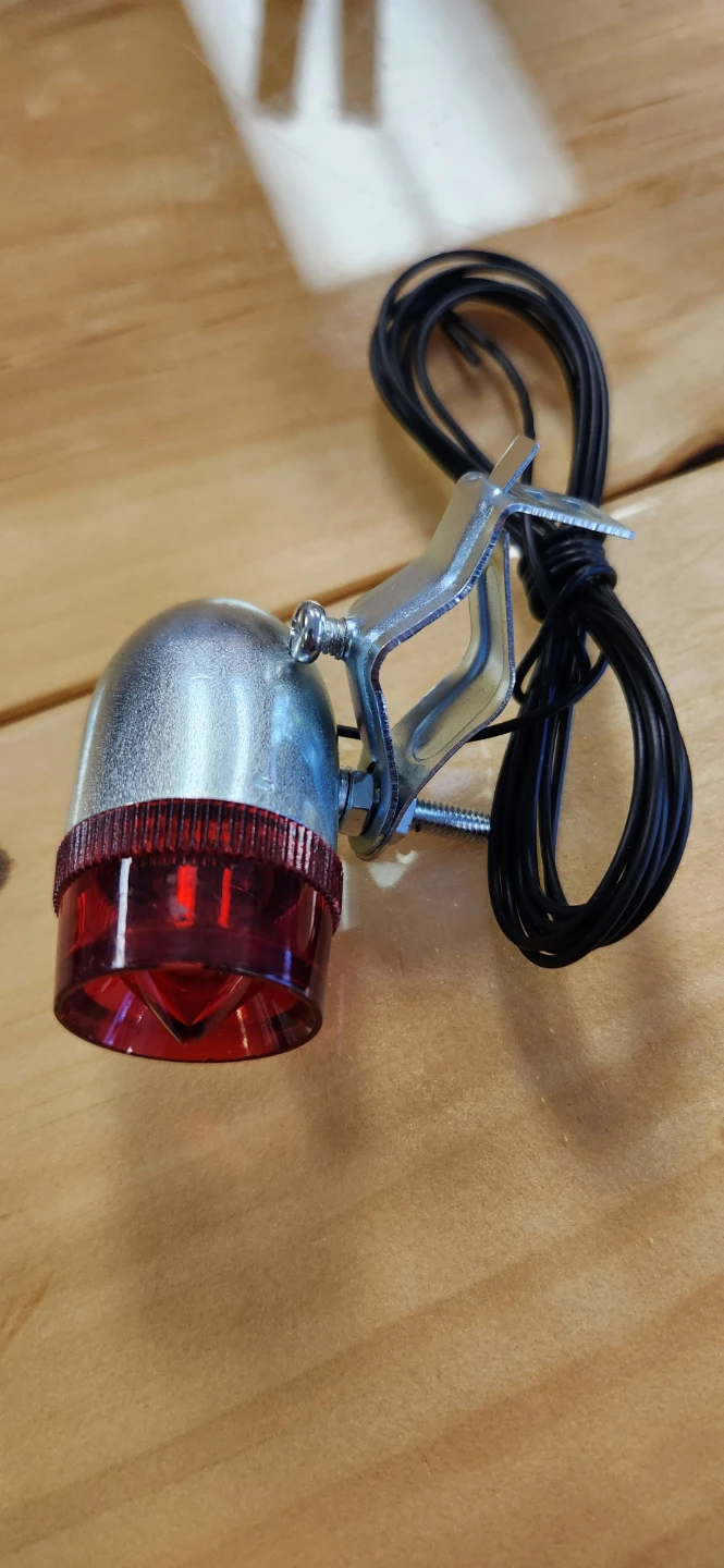 Vintage Bicycle Tail Light - Silver & Red - photo 2