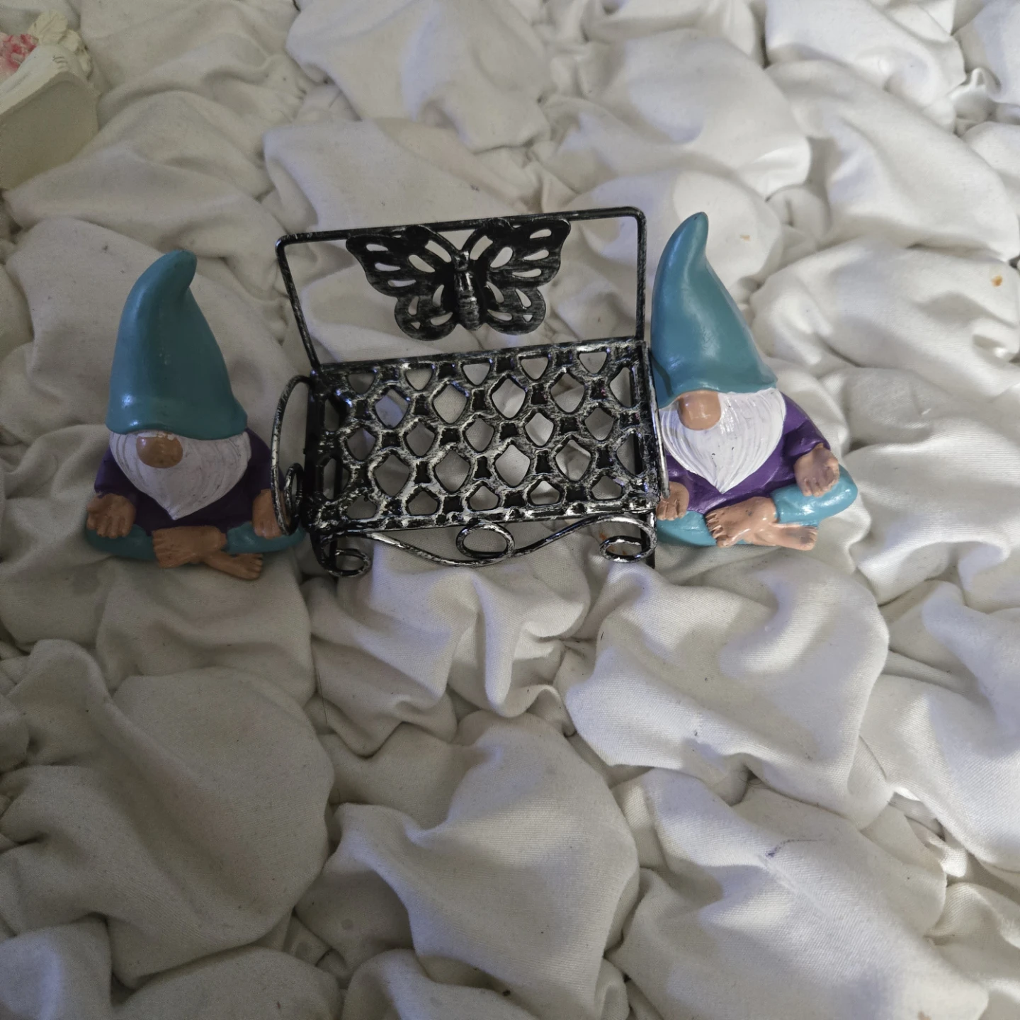 Gnome Figurines with Decorative Bench - photo 3