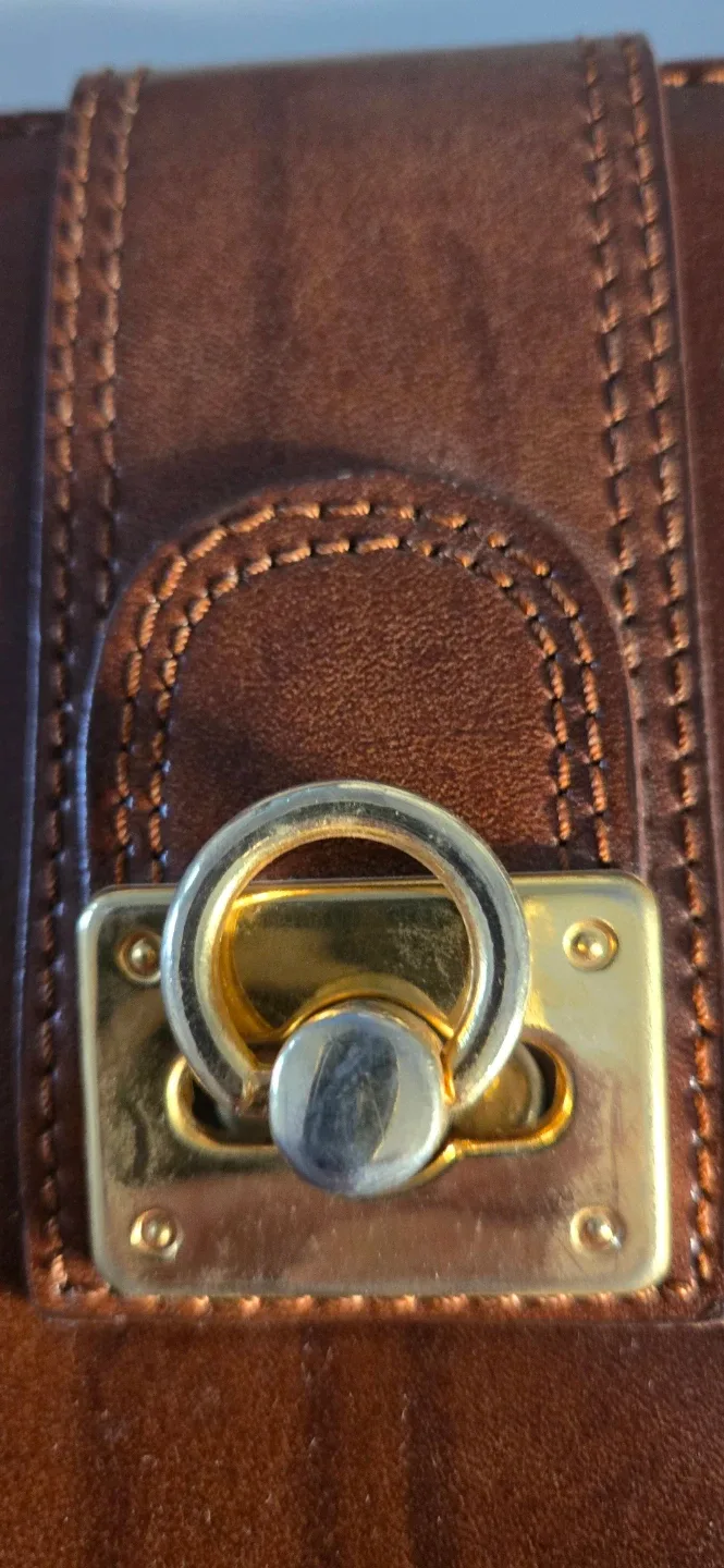 G. Versace Italy Brown Leather Handbag image indicator(4)