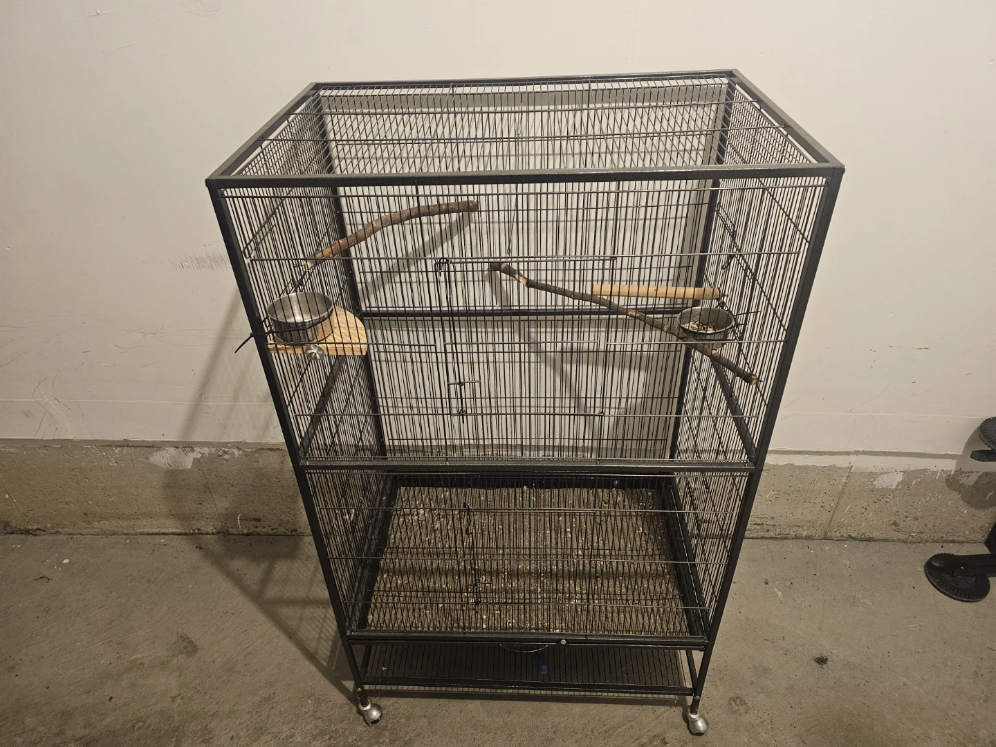 Large Black Bird Cage with Stand - photo 3