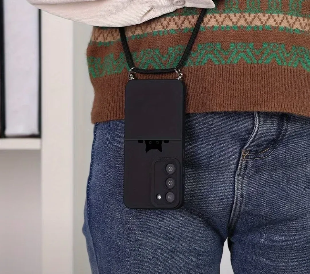 Samsung S23 Ultra Black Phone Case with Strap