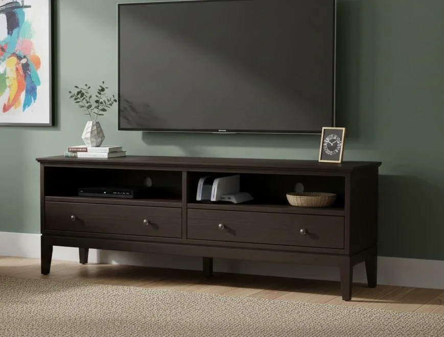 Beautiful Wooden TV Stand - 64" x 16" x 25"