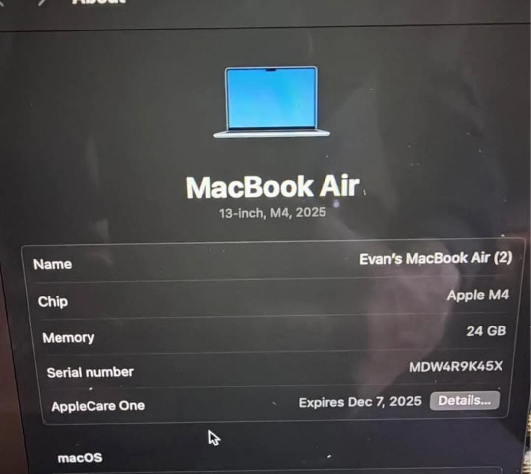 MacBook Air 13-inch M4, 24GB, AppleCare One - photo 4