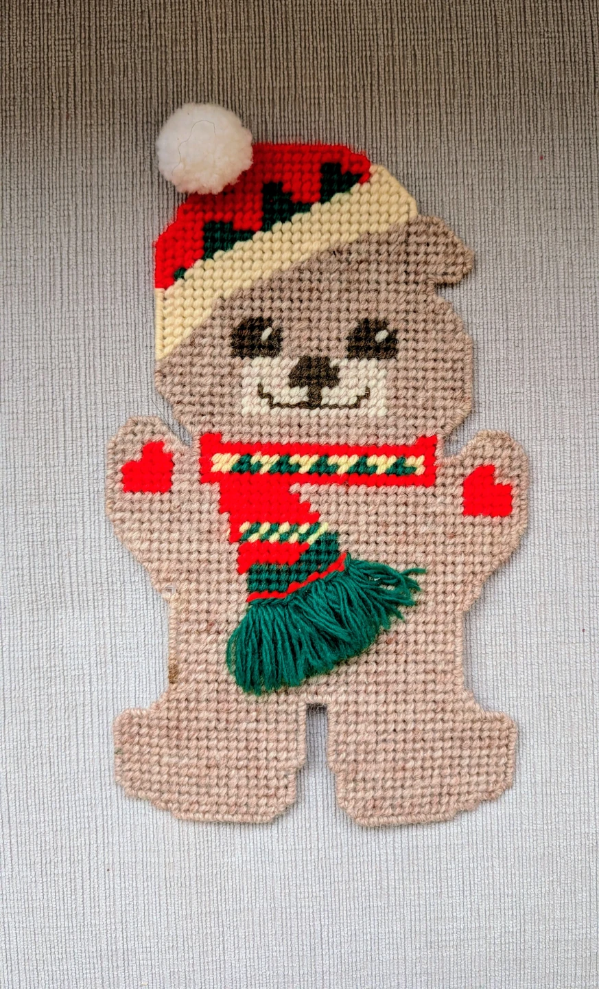 Handmade Knitted Christmas Bear