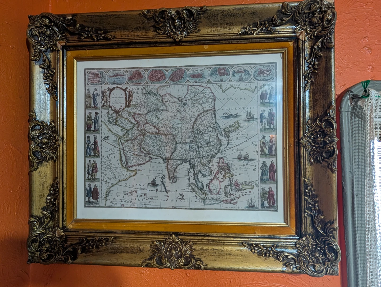 Framed Asia Antique Map