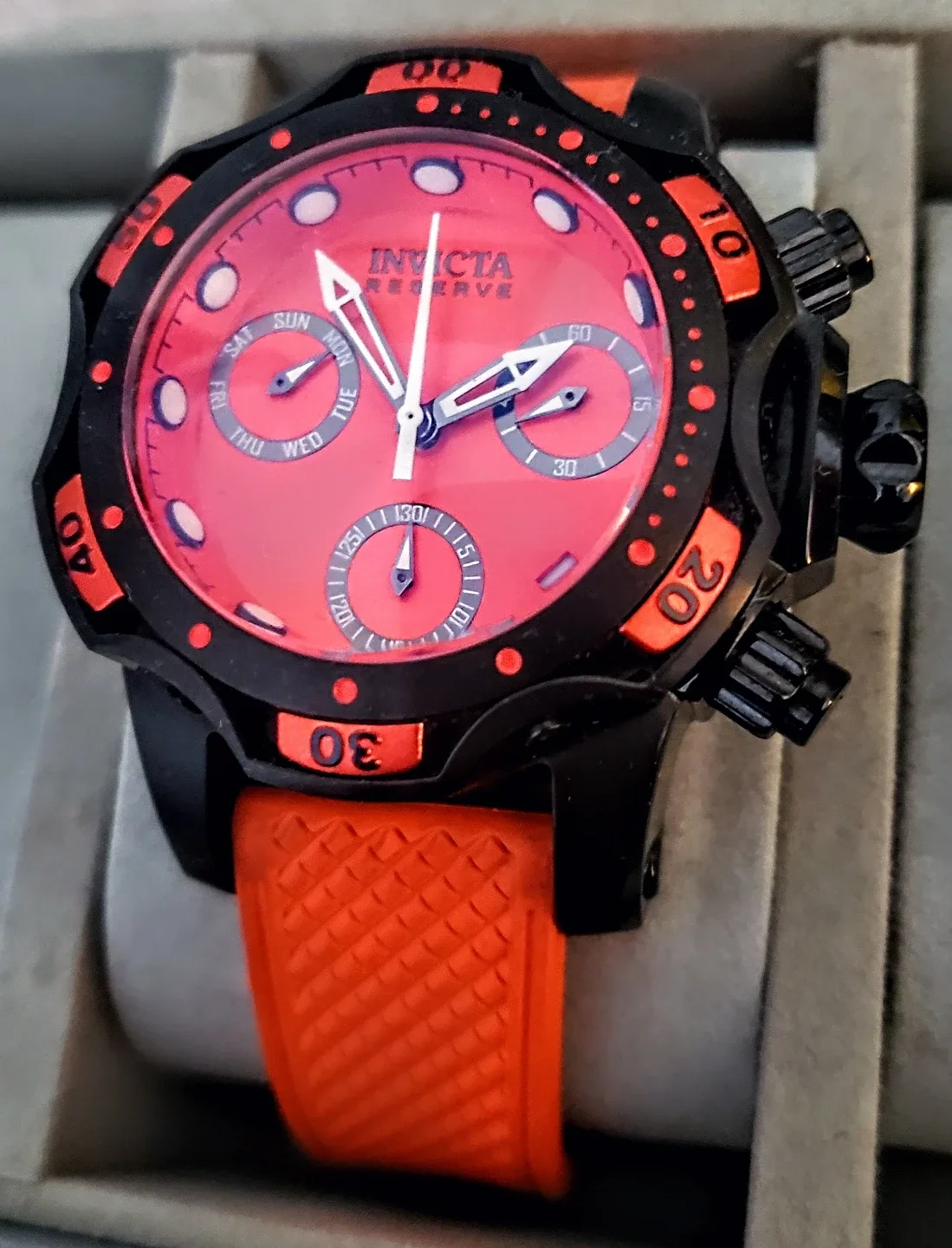 Invicta Reserve Venom Swiss Watch Black Orange Grey
