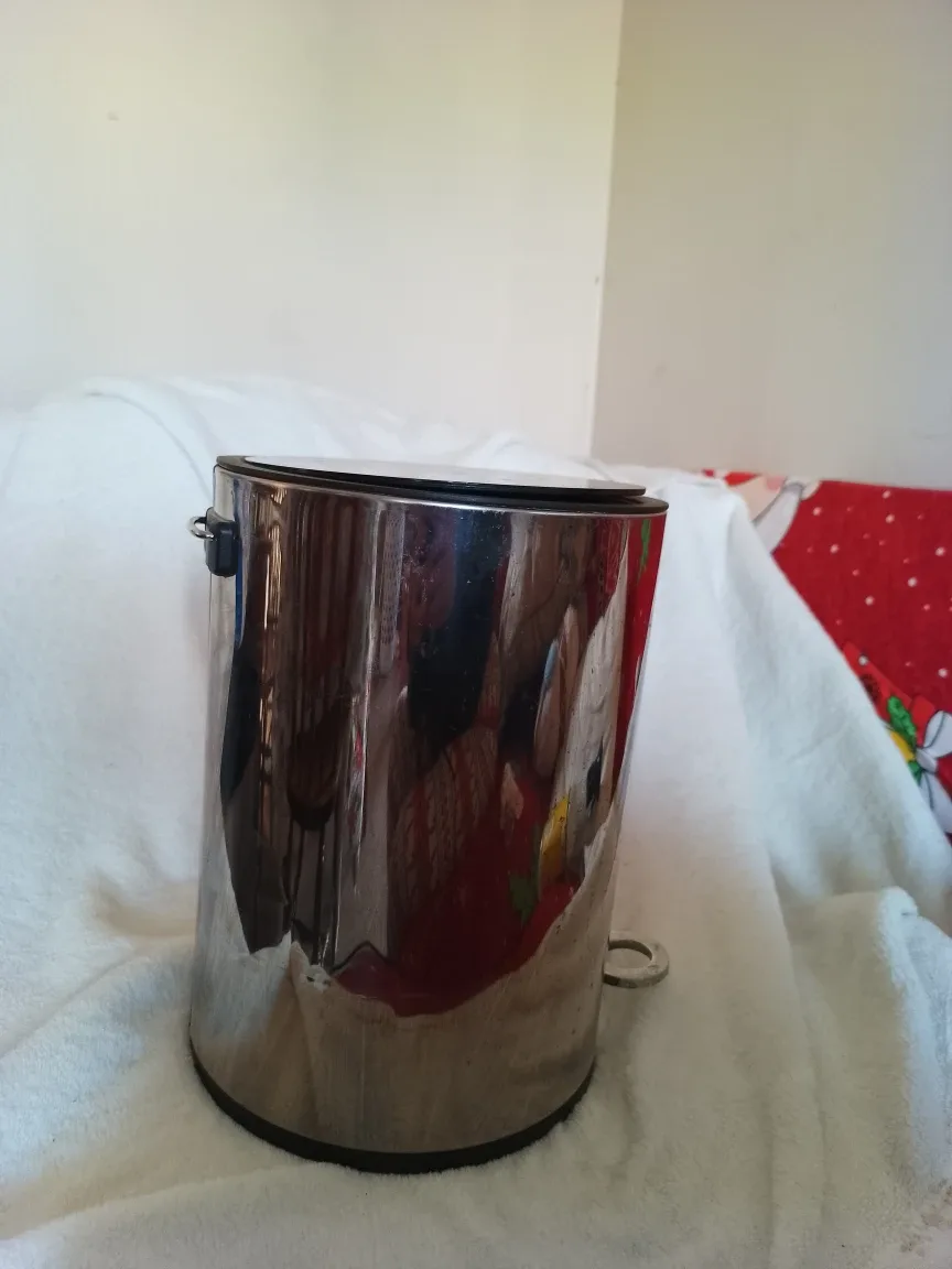 Silver Trash Can