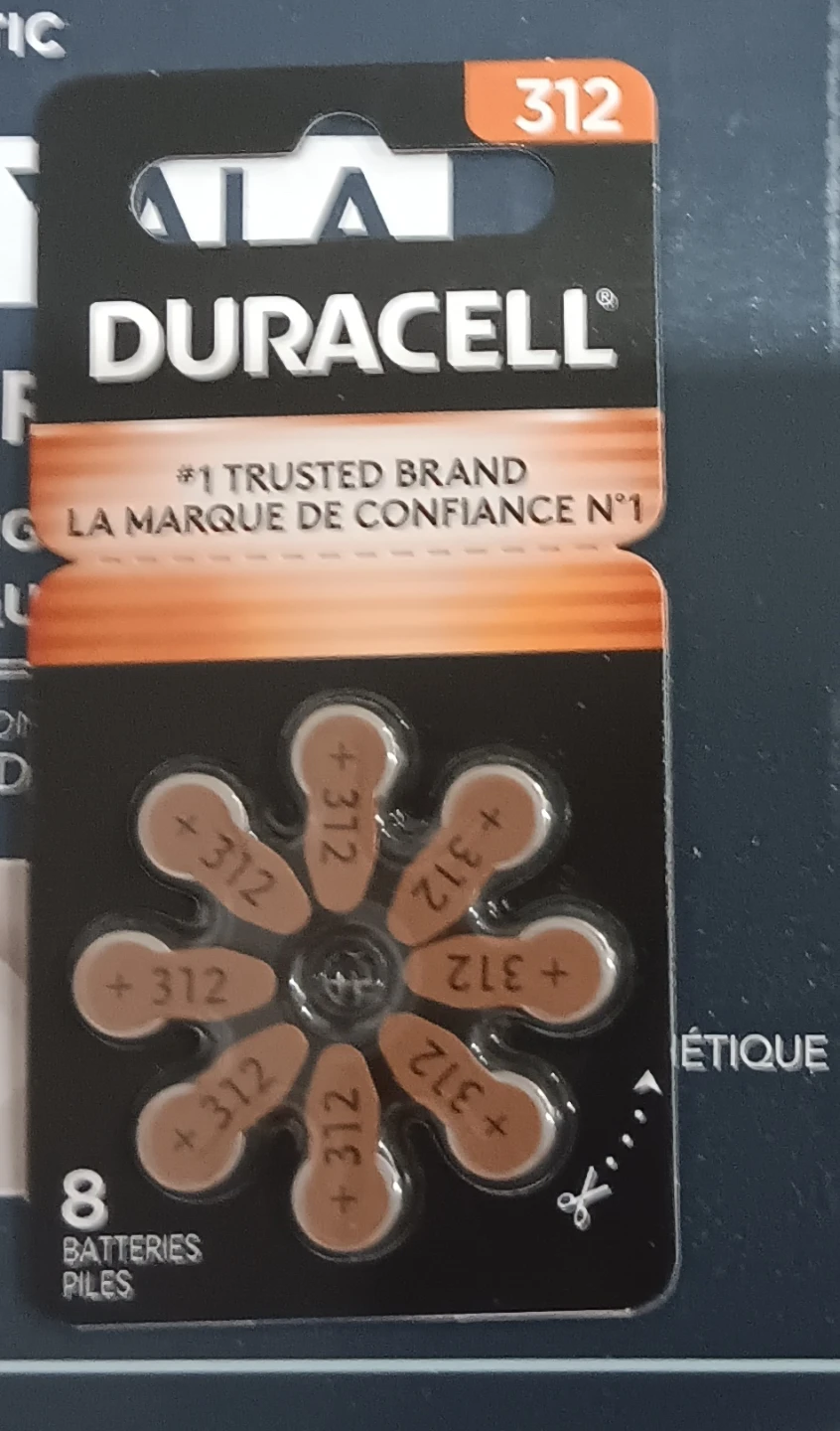 Duracell 312 Hearing Aid Batteries - 8 Pack