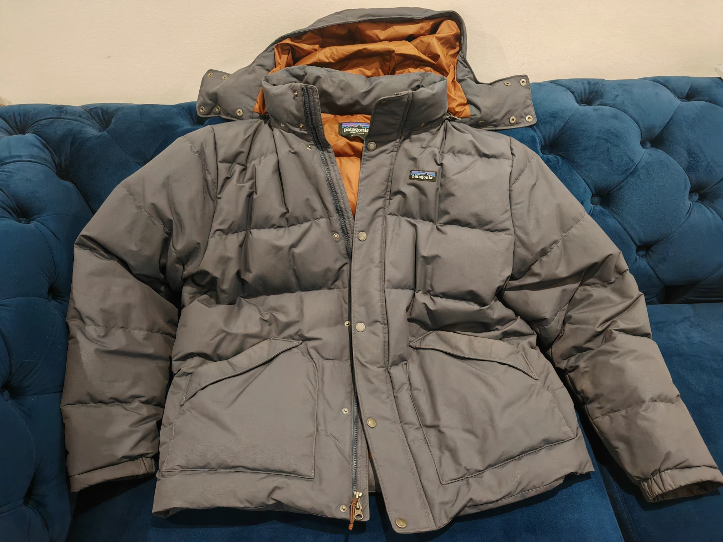 Patagonia Netplus Shell Down Parka Jacket Men XL in Grey