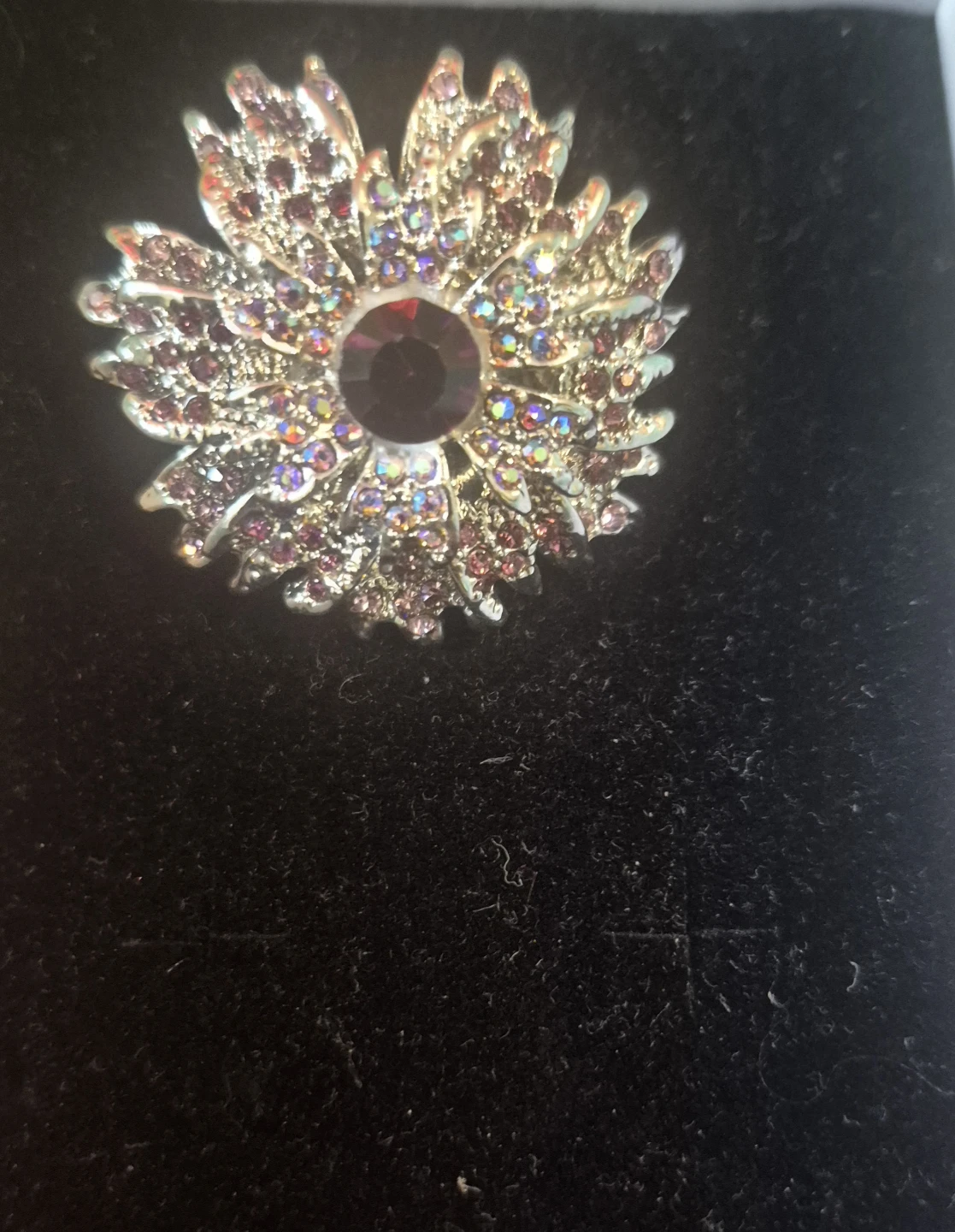 Flower ring with Purple Accents