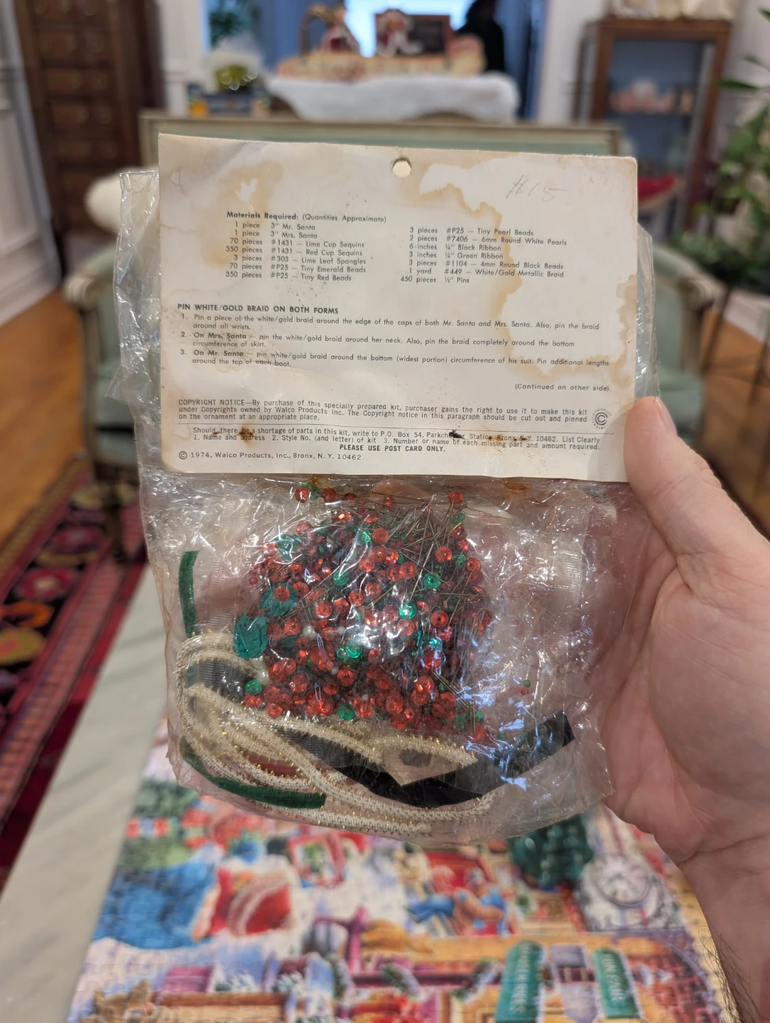 Vintage Walco Christmas Ornament Kit Santa and Mrs. CLAUS - photo 4