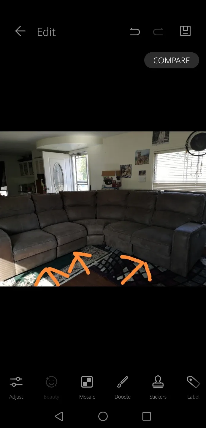 Brown Sectional Sofa with Power Outlets