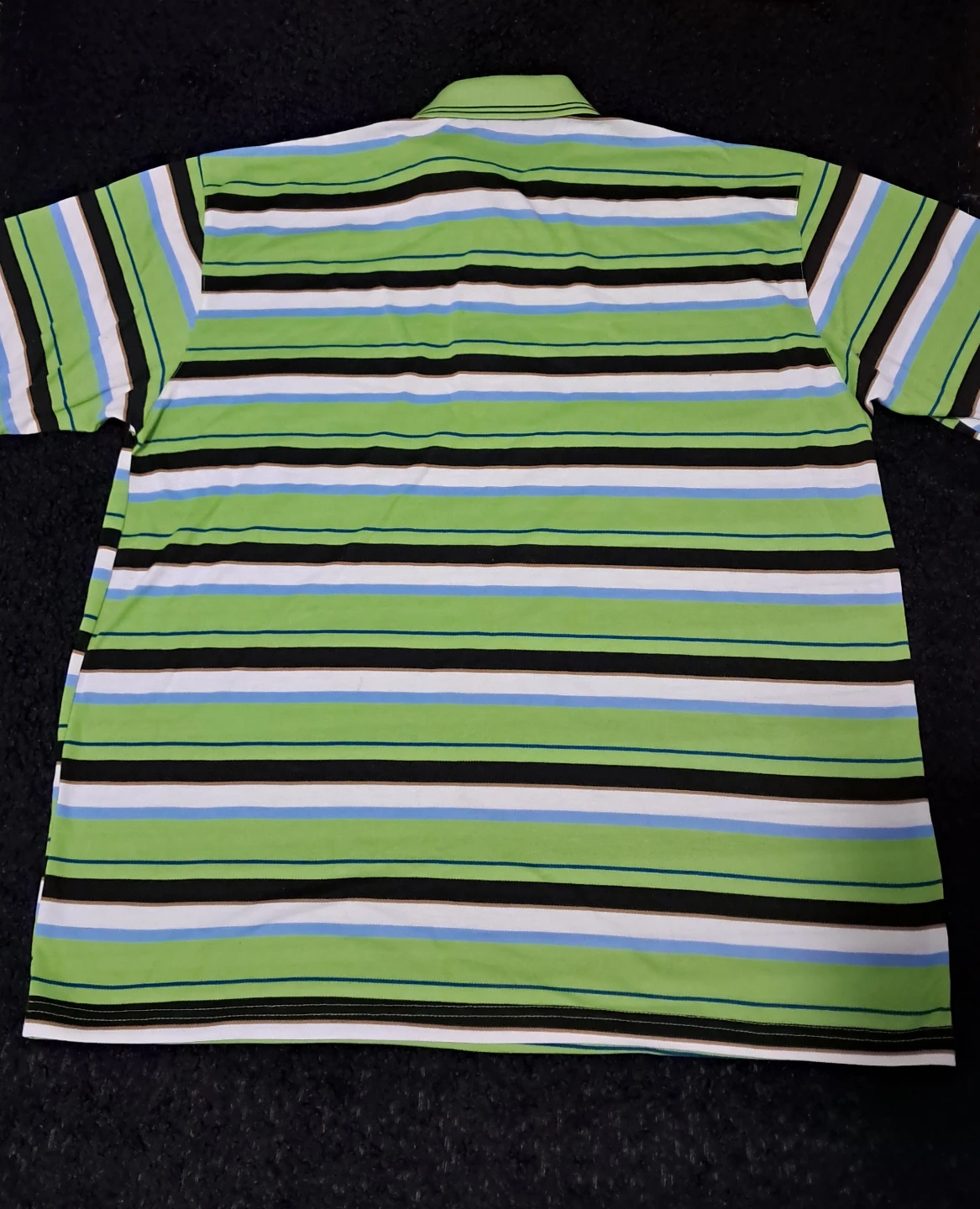 Striped Polo Shirt - Green, Black, White - photo 3