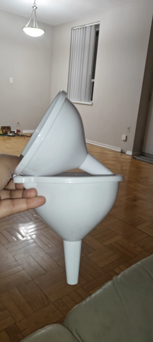 White Plastic Funnels - Set of 2