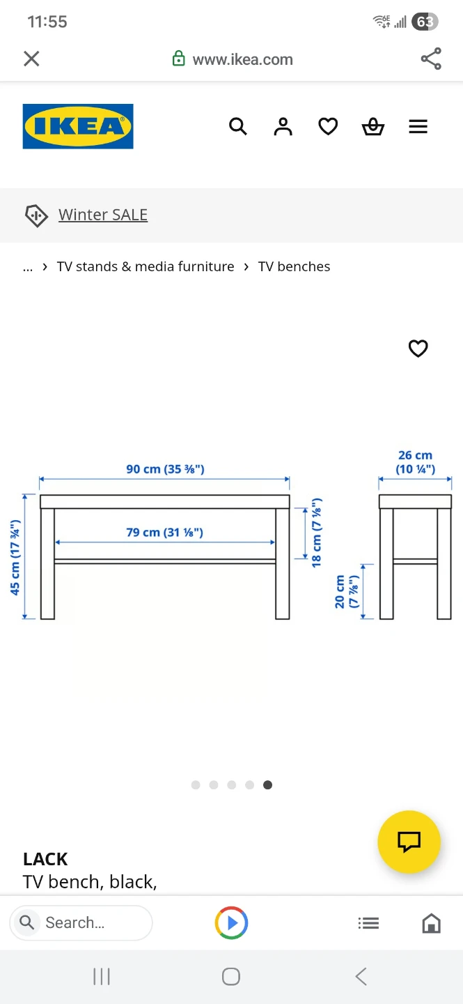 IKEA Lack TV Bench - White - photo 4