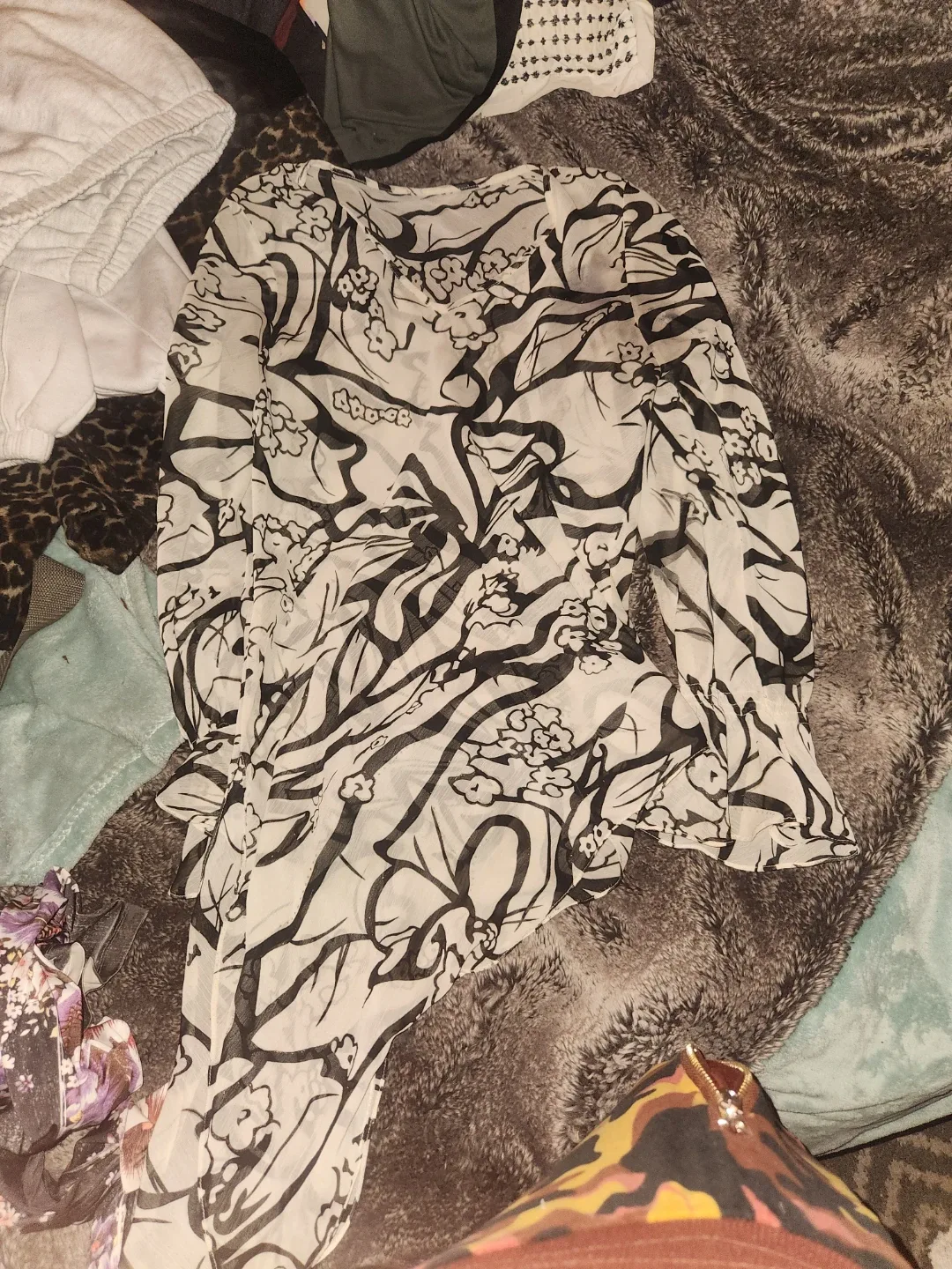 Black & White Patterned Blouse