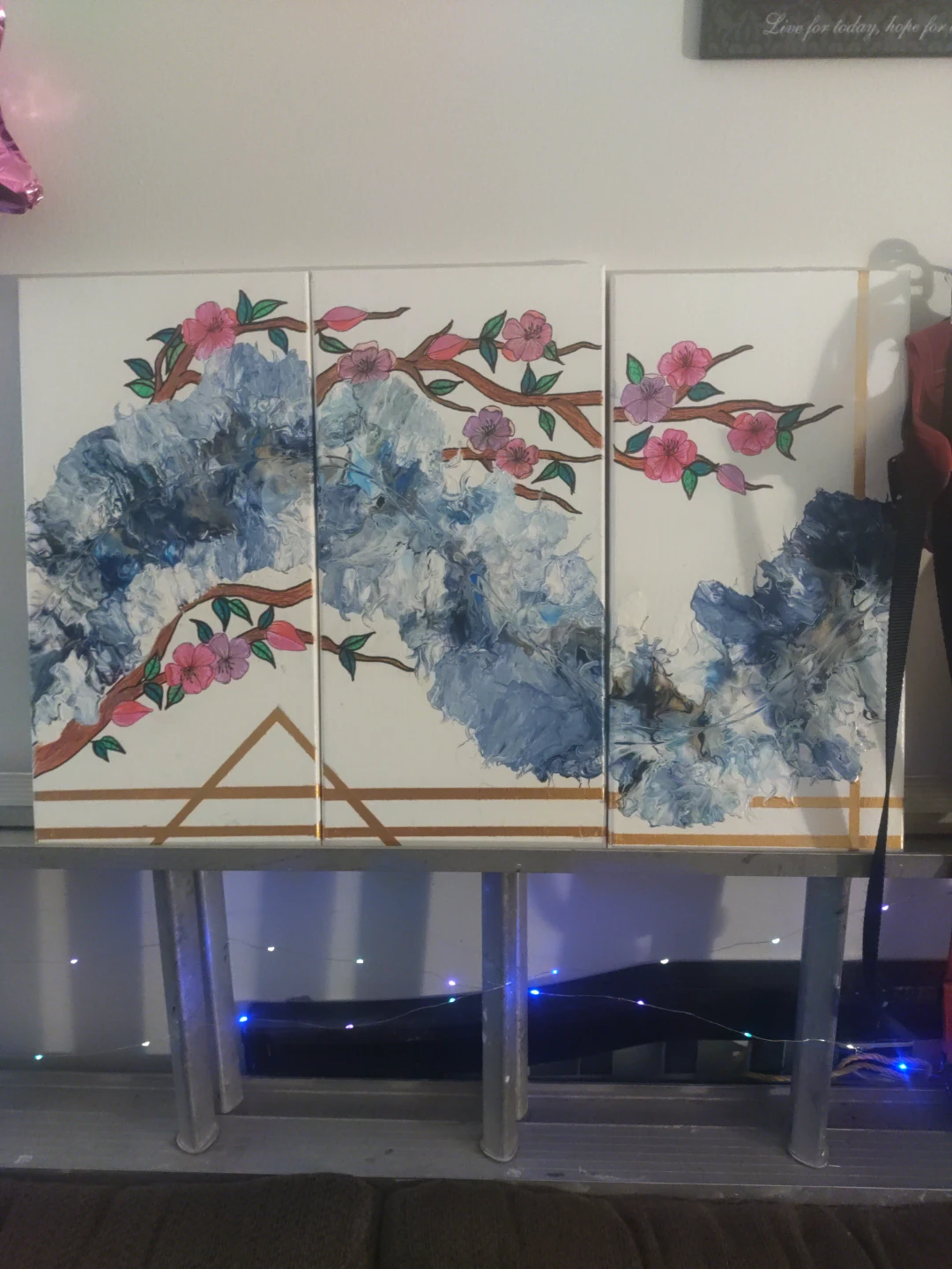 Triptych Floral Painting