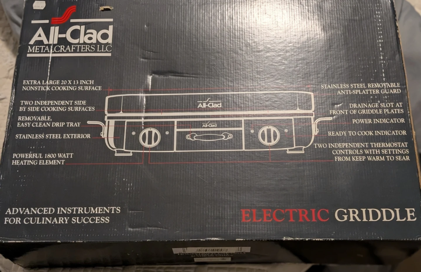 New All-Clad Electric Griddle 20 x 13 inch