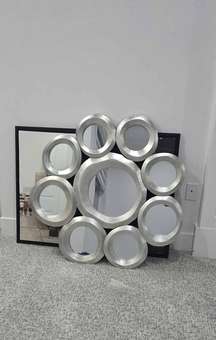 Silver Round Circle Wall Mirror