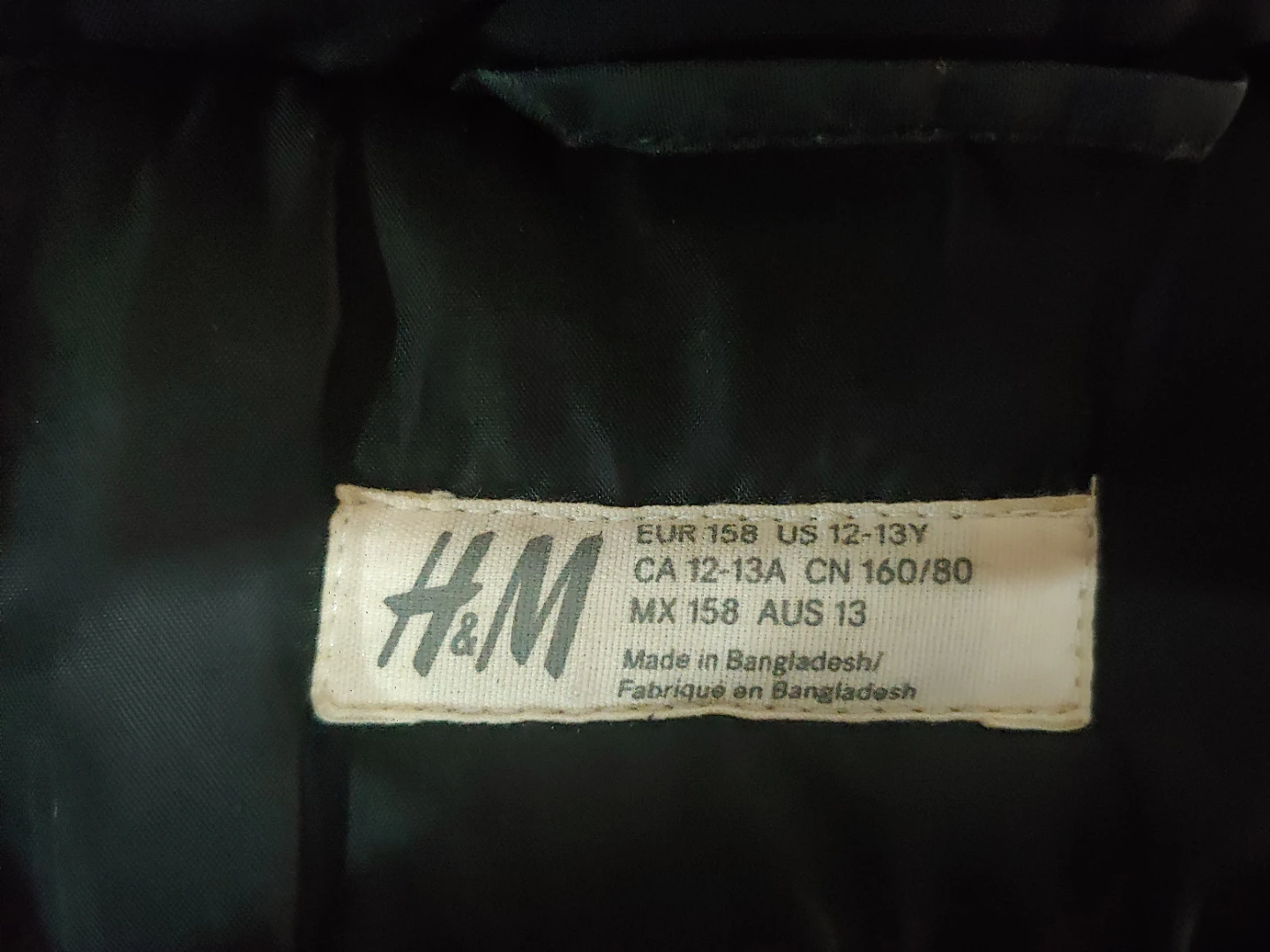 H&M Black Winter Parka Youth age 11-15 - photo 3