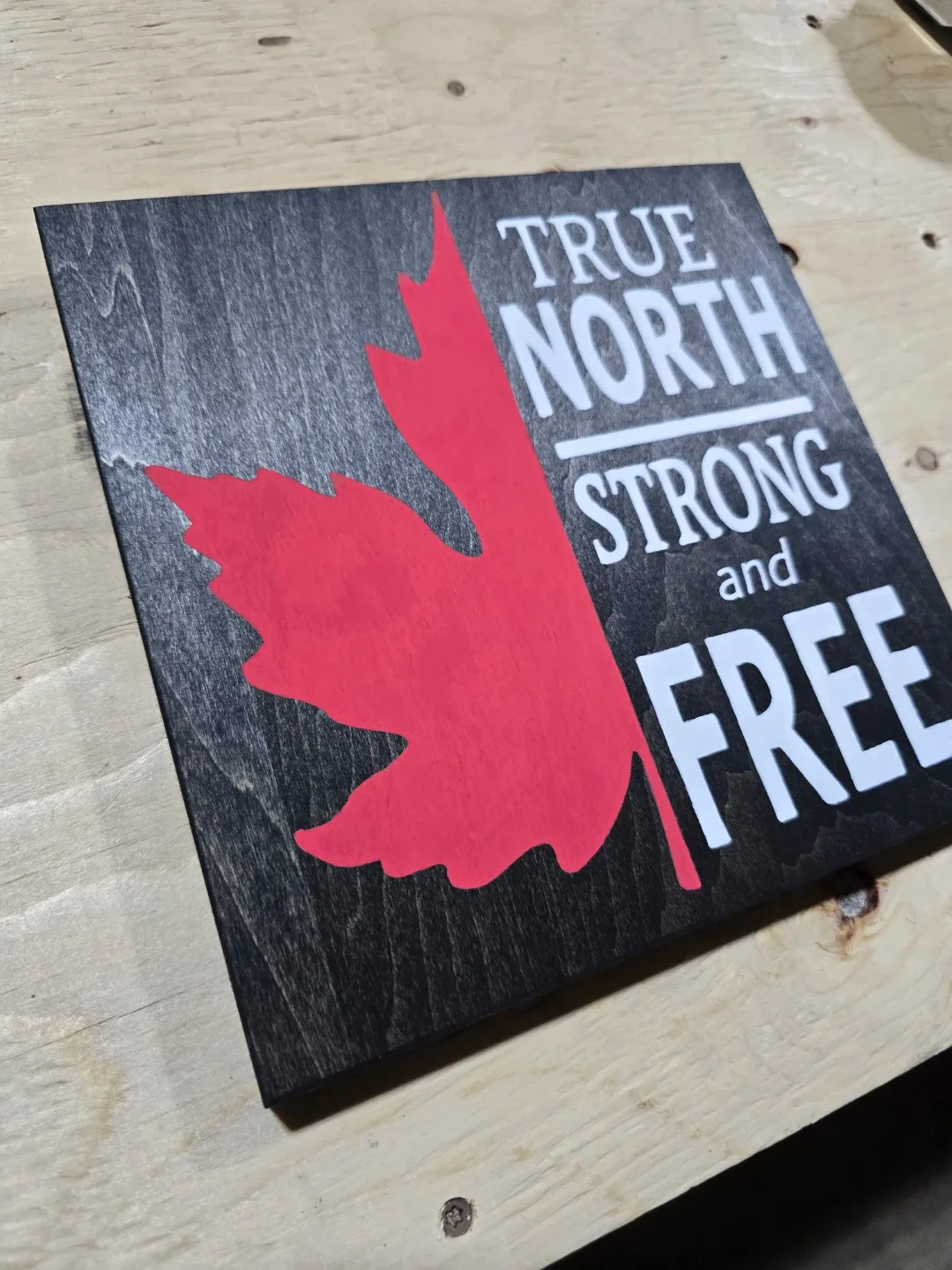 Canadian Maple Leaf Wall Art - "True North Strong & Free" image indicator(3)