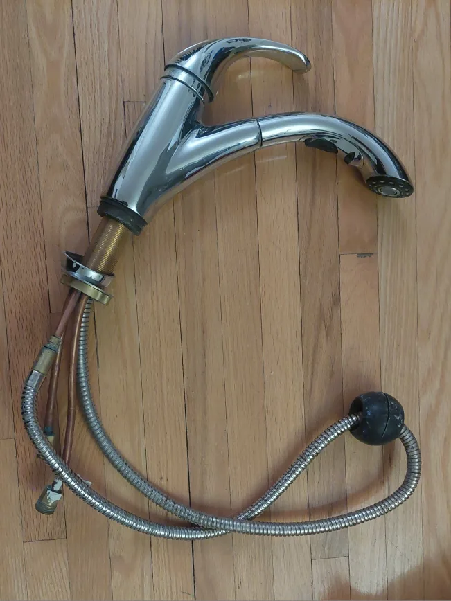 Chrome Kitchen Faucet with Pull-Down Sprayer #cleanout