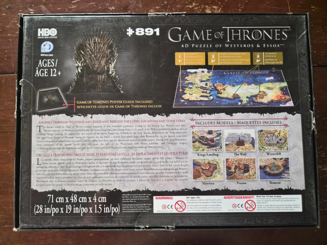 Game of Thrones 4D Puzzle Westeros & Essos - photo 2