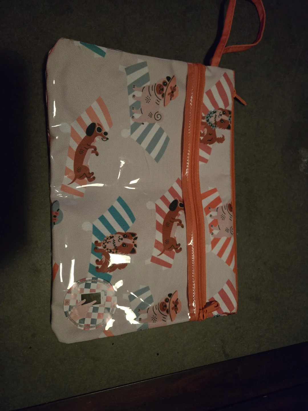 Dog Patterned Zip Pouch