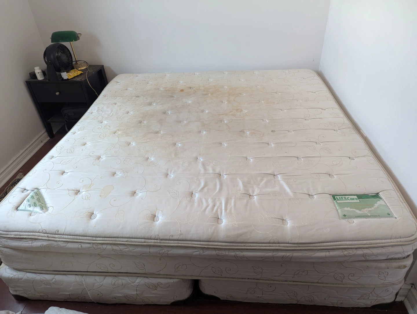 King size mattress with two twin size box springs