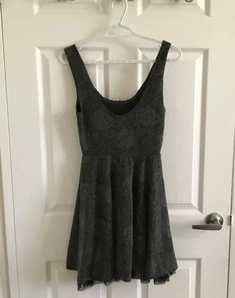 Free People Mini Dress  XS  Floral Gray Black  Bohemian - photo 2