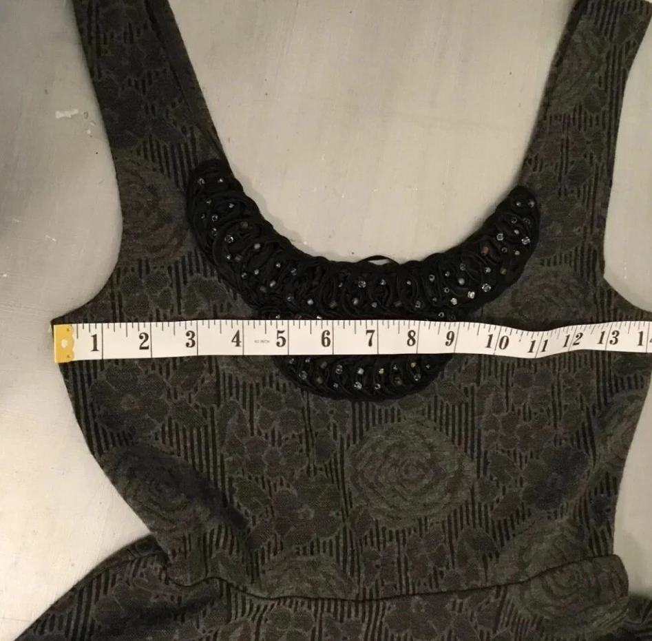 Free People Mini Dress  XS  Floral Gray Black  Bohemian - photo 5
