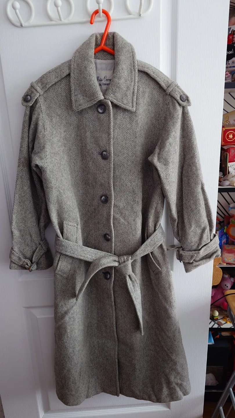 Miss Onward Herringbone Grey Coat