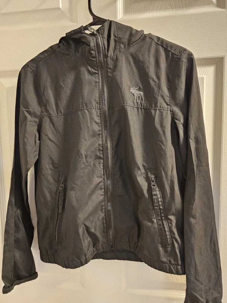 Abercrombie Kids Black Hooded Jacket - Size M (12)