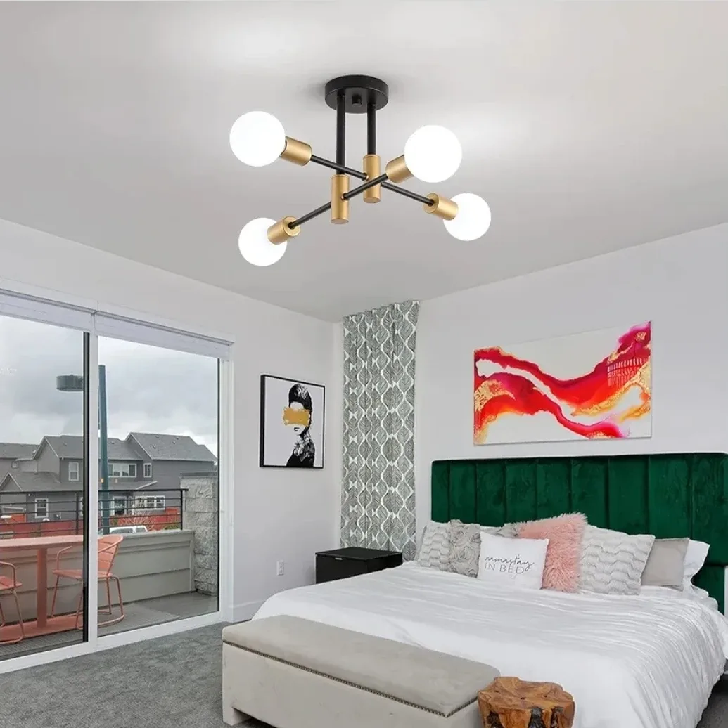 Black and Gold Sputnik Chandelier image indicator(8)