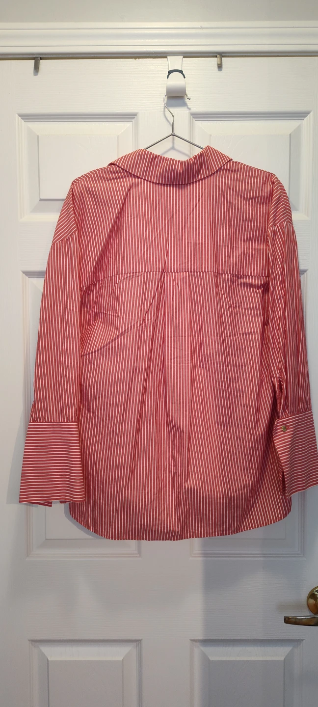 DKNY Red & White Striped Blouse - photo 3