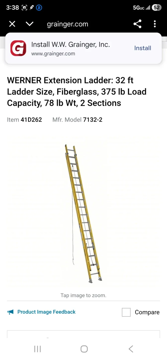 Werner Glidesafe 32 ft Extension Ladder