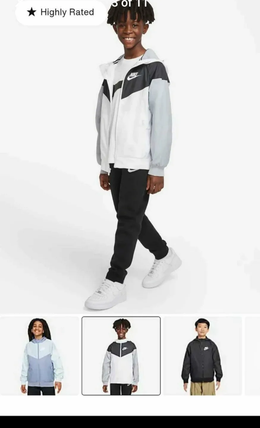 Nike Windrunner Jacket - Black, White & Neon Green - Large image indicator(6)