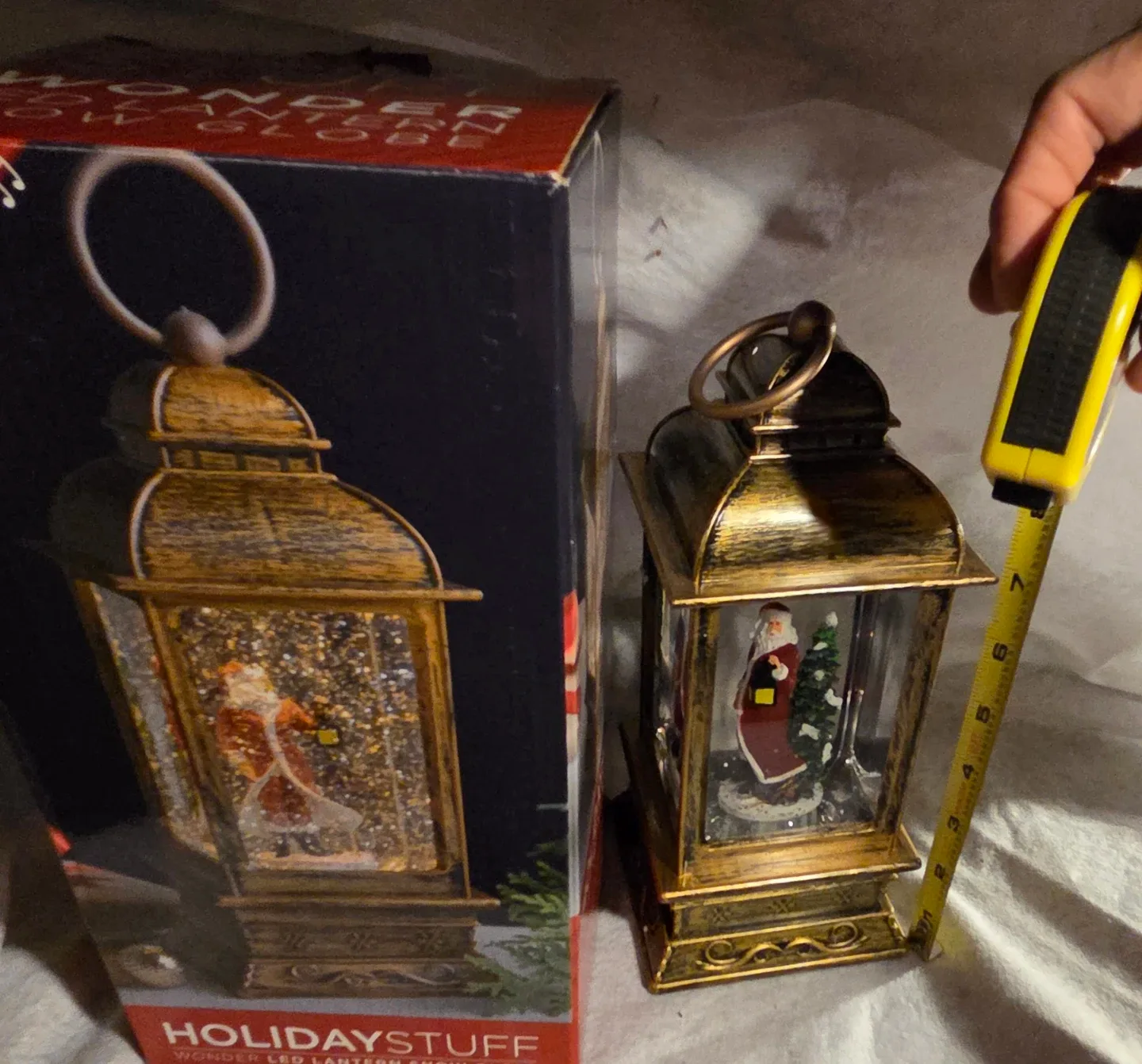 Holiday Stuff LED Santa Snow Globe Lantern