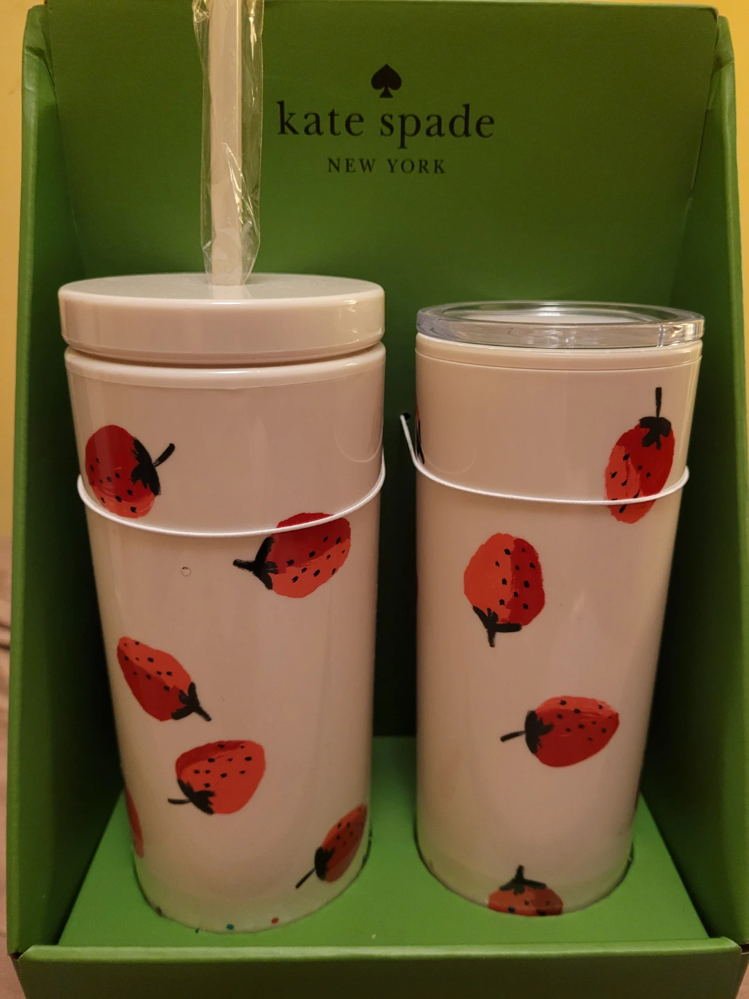 **Brand New** Kate Spade Strawberry Tumblers