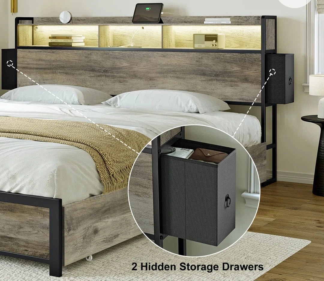 King Size Bed Frame with Storage