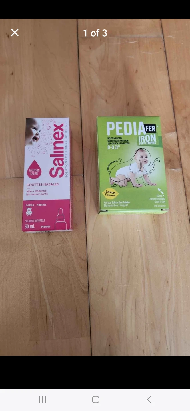 Pedia Fer Iron Supplement, Salinex Nasal Drops, Infants/Children
