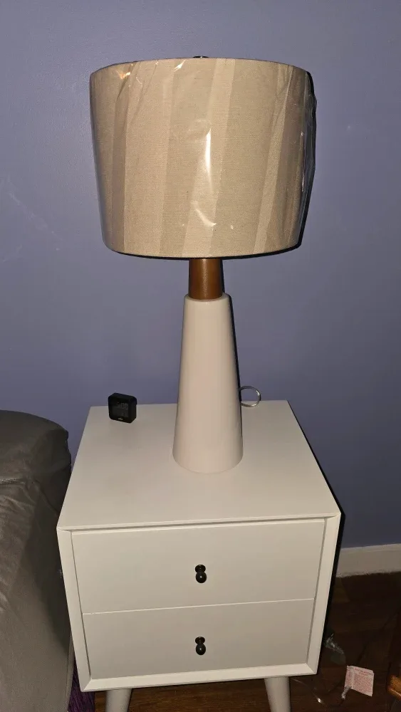 New Table Lamp Ceramic and Wood. image indicator(2)