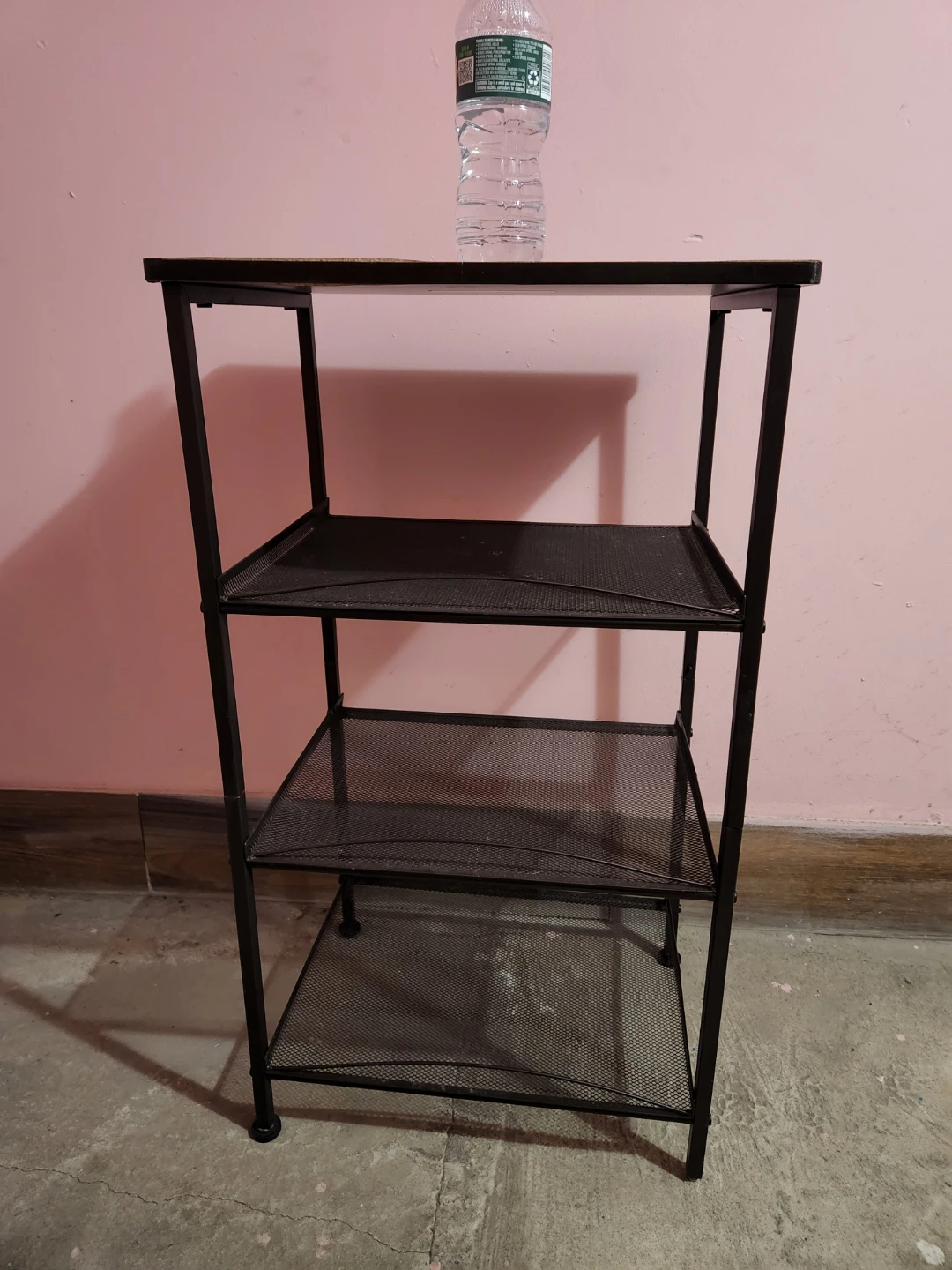 Side Table with 3 Shelves - Black