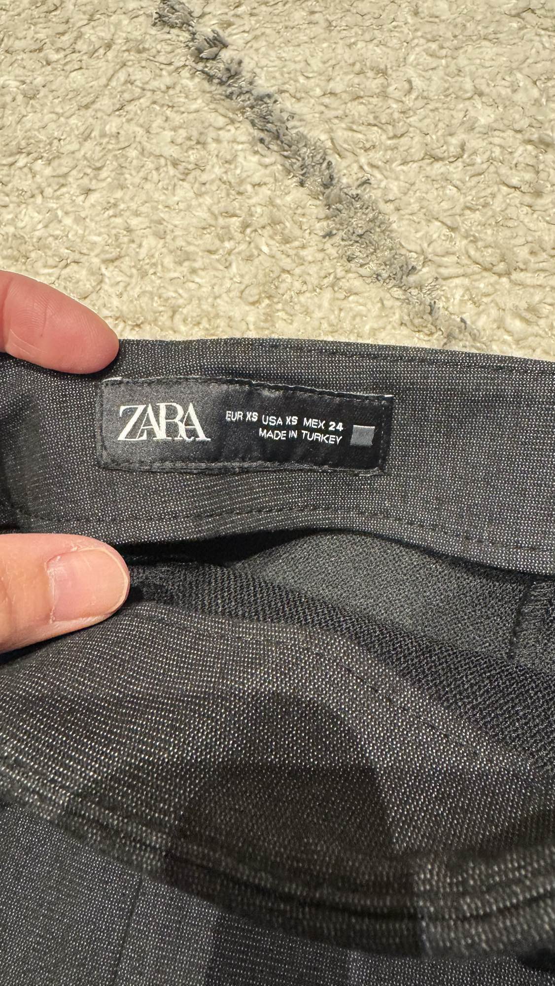 ZARA black grey A-Line Mini Skirt with Side Buckle Detail - photo 3