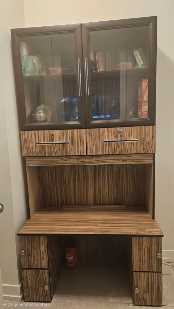 Brown MDF Desk with Hutch